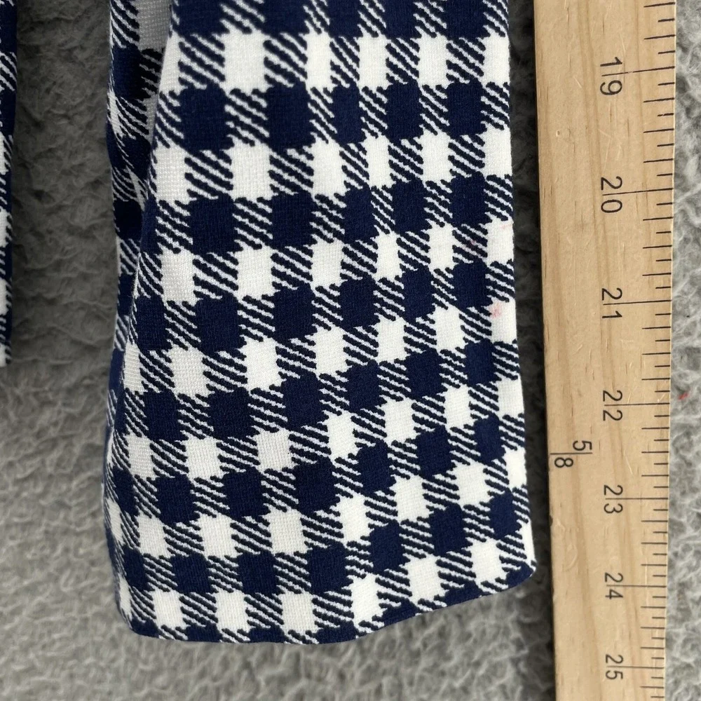 Chicos Moto Jacket Women 1 Navy Gingham Corpcore Sophisticated Travel Preppy 90s
